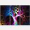 Designart - Magical Multi color Psychedelic Tree - Abstract Canvas Art Print
